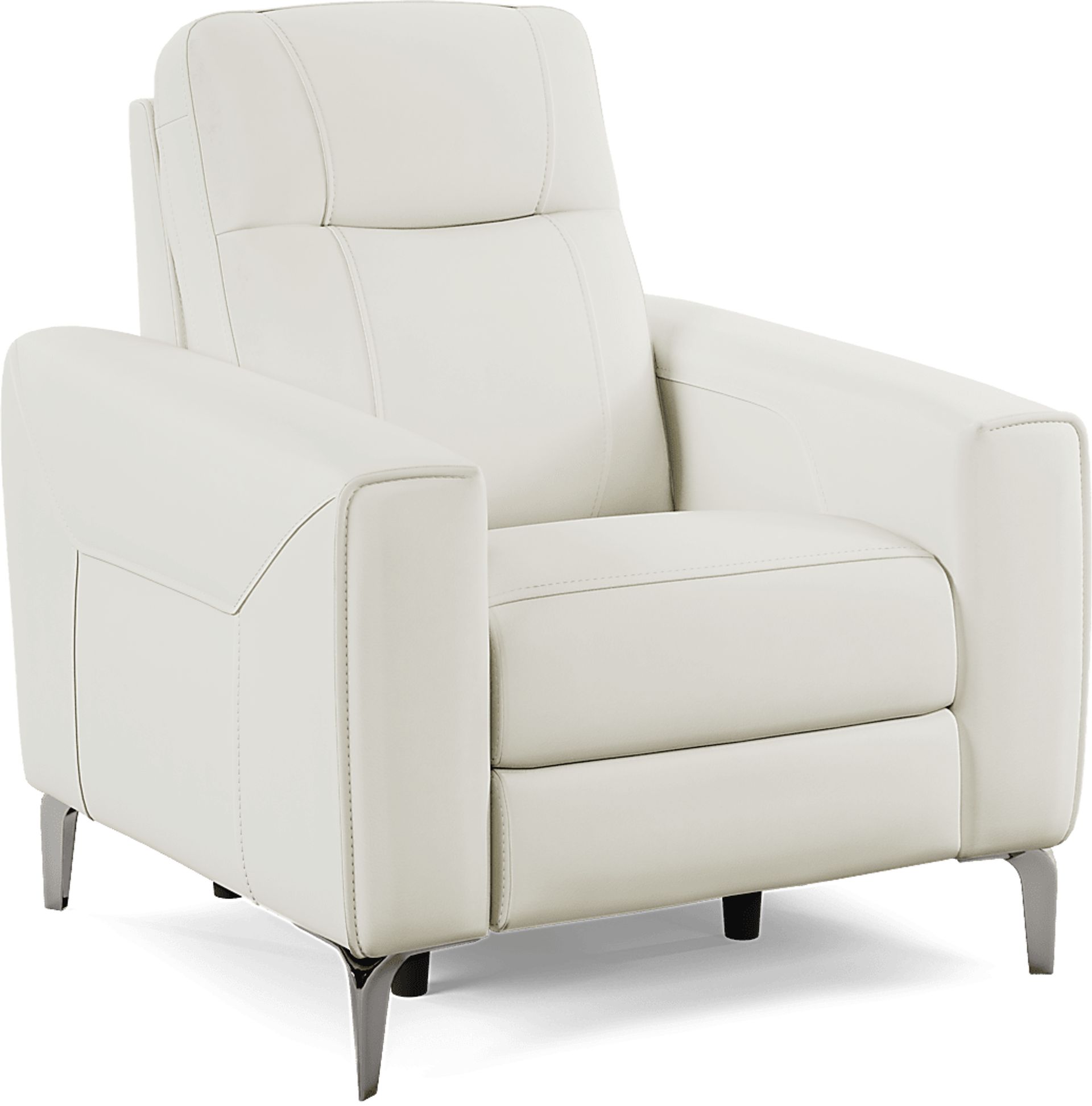 Parkside Heights White Leather Dual Power Recliner - Image 3