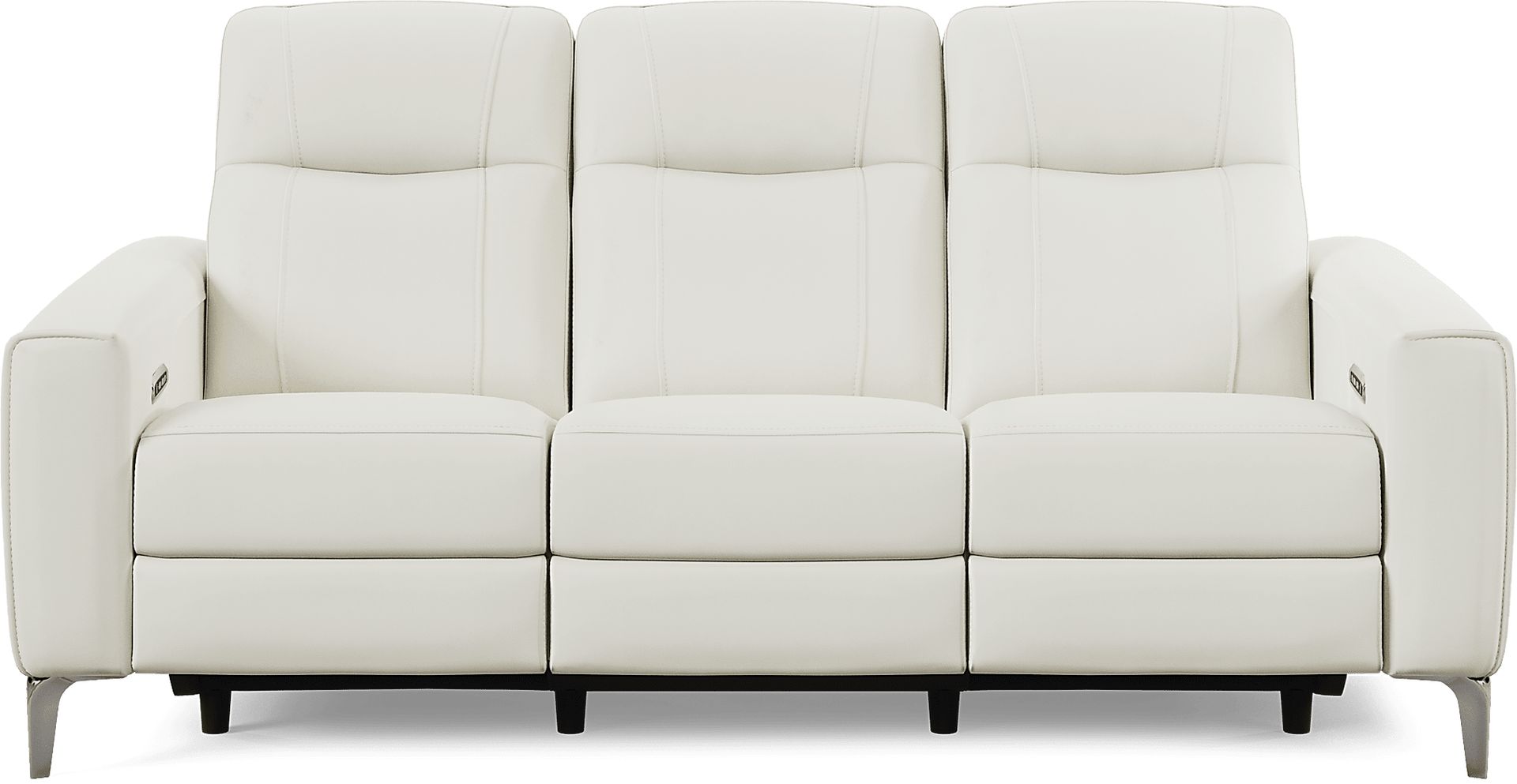 Parkside Heights White Leather 5 Pc Dual Power Reclining Living Room - Image 5