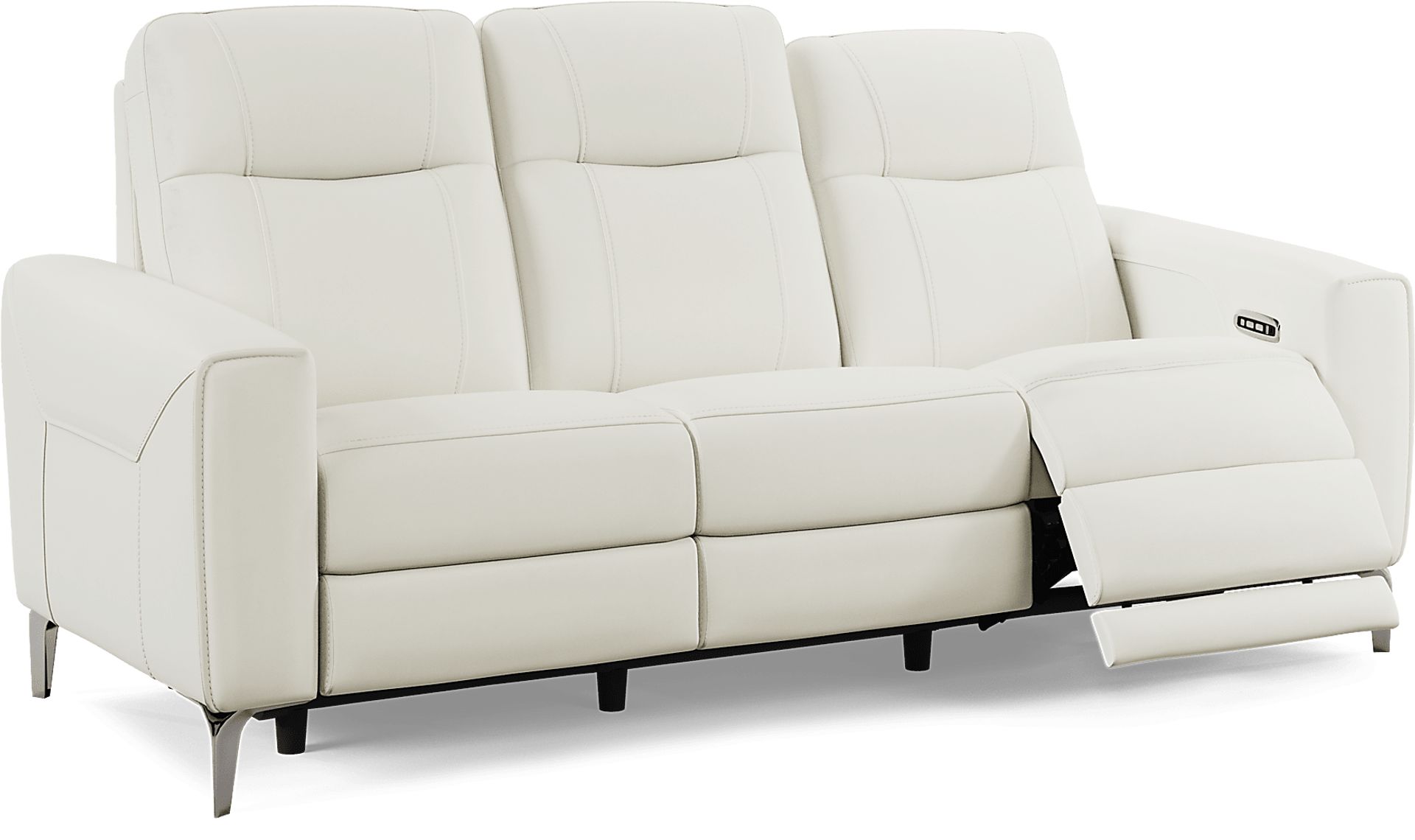 Parkside Heights White Leather 5 Pc Dual Power Reclining Living Room - Image 6