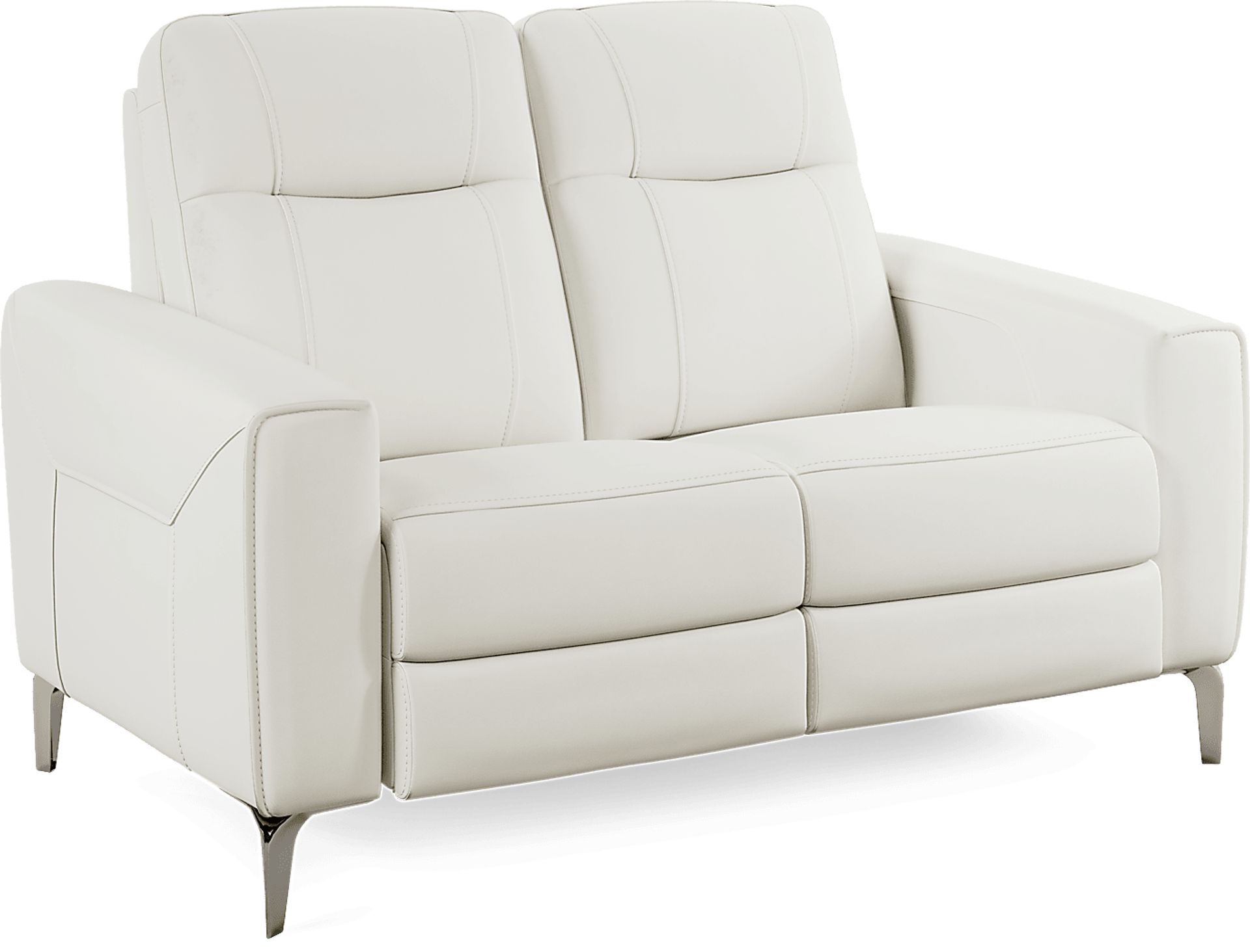 Parkside Heights White Leather Loveseat - Image 4
