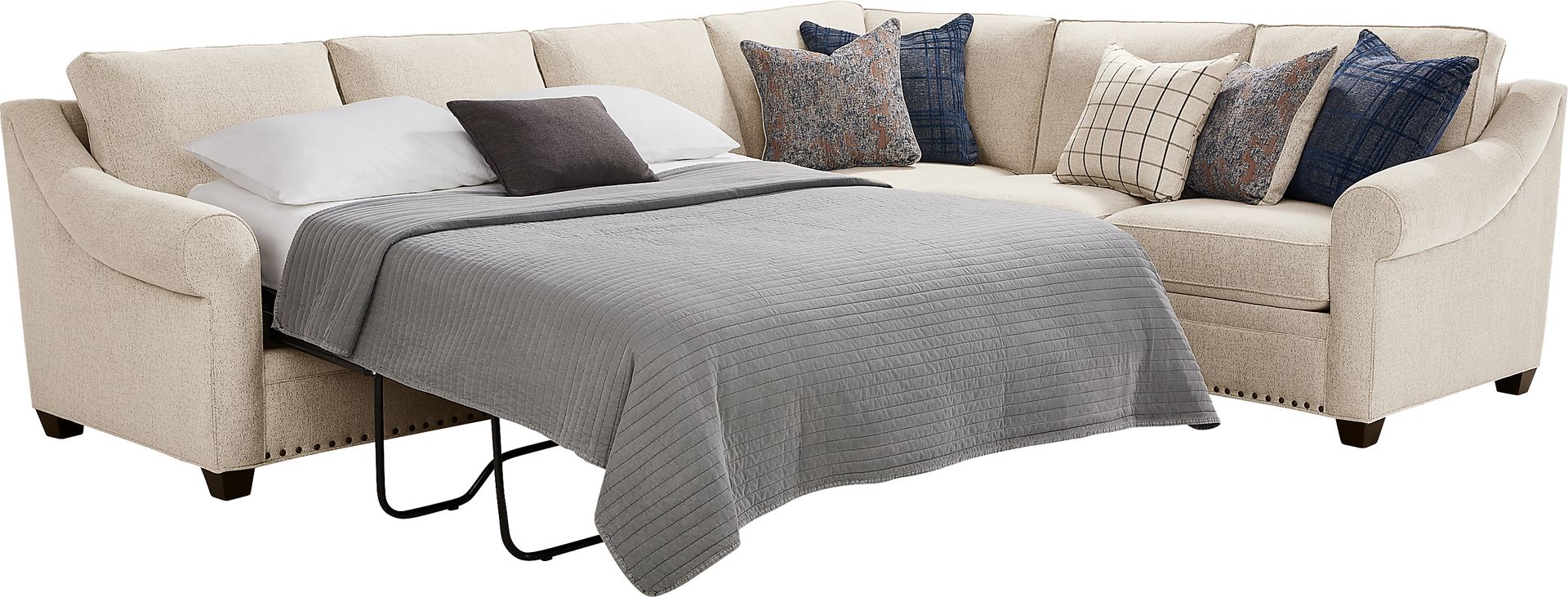 Parkview Beige 2 Pc Gel Foam Sleeper Sectional - Image 2