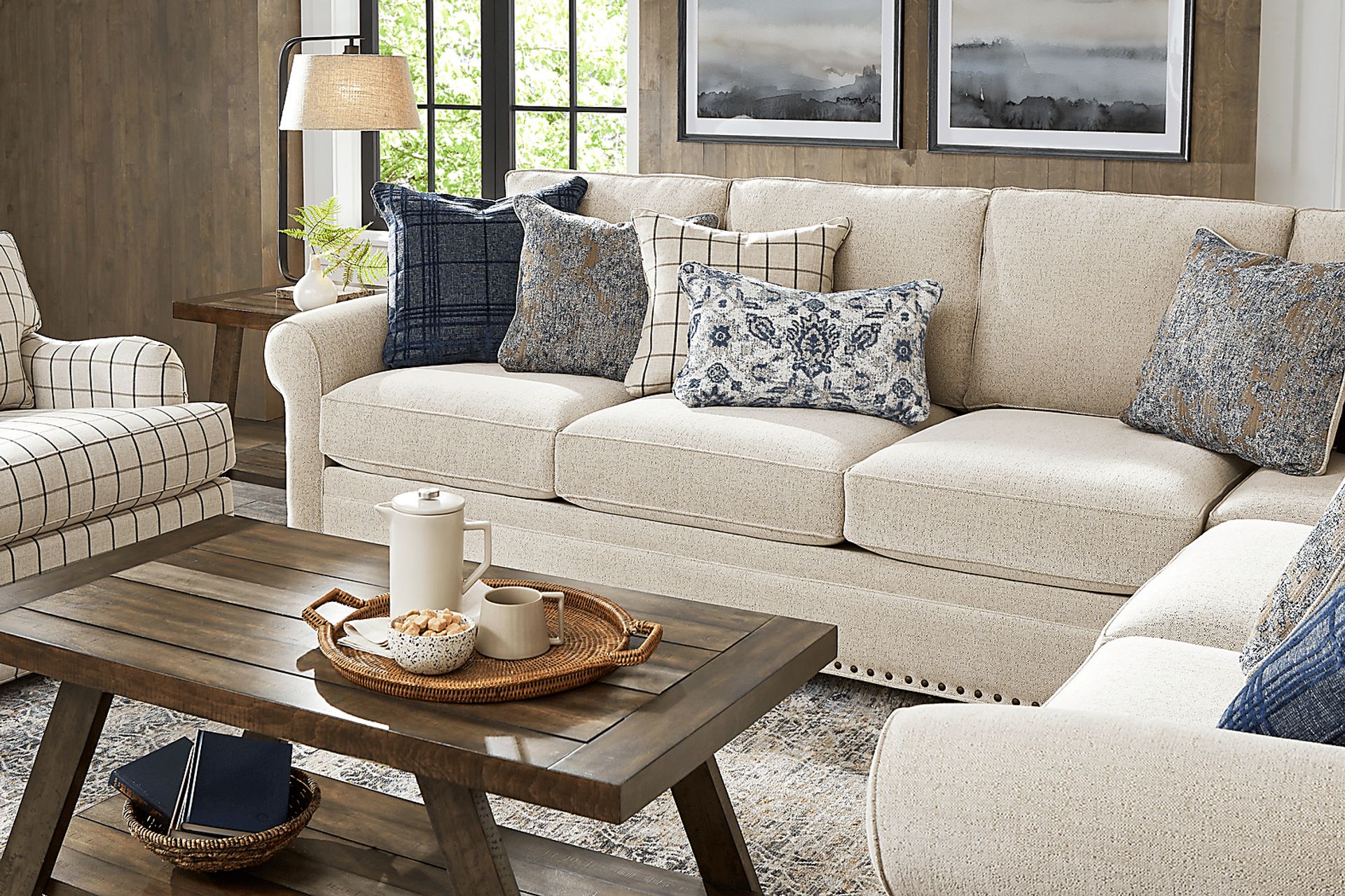 Parkview Beige 2 Pc Gel Foam Sleeper Sectional - Image 3