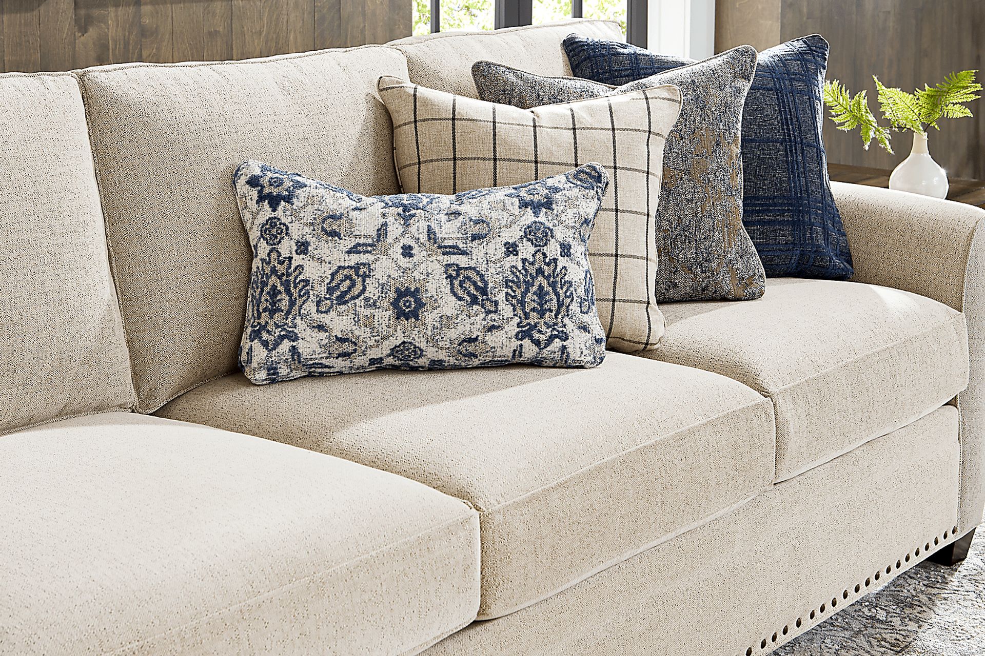Parkview Beige 2 Pc Gel Foam Sleeper Sectional - Image 7