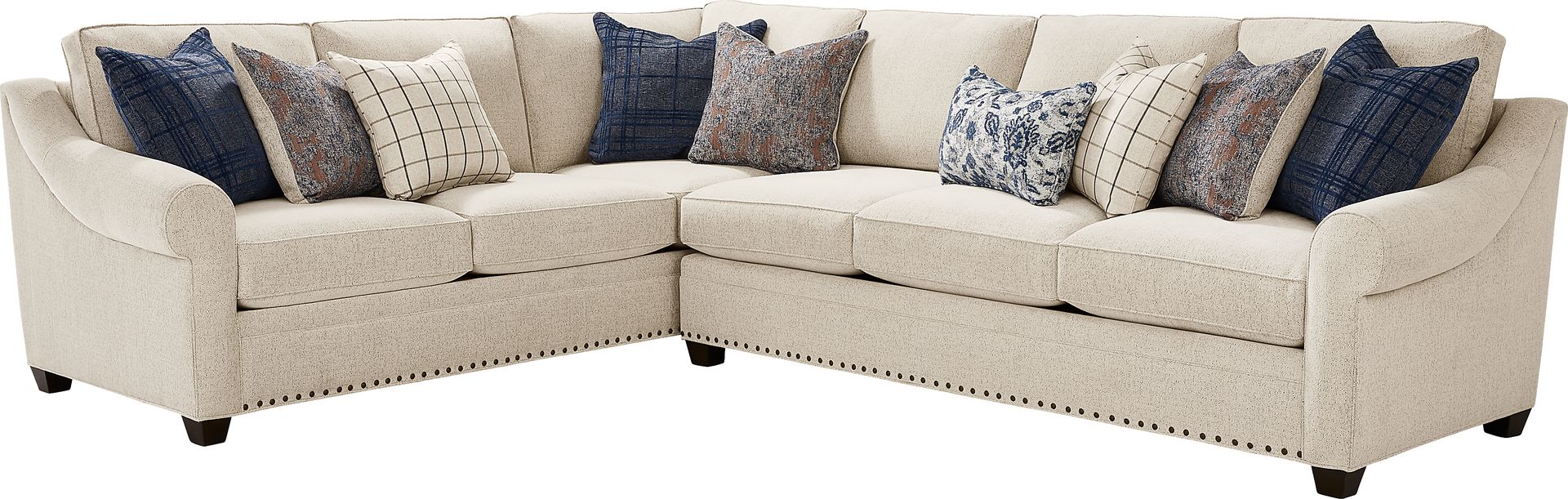 Parkview Beige 5 Pc Sectional Living Room with Gel Foam Sleeper - Image 2