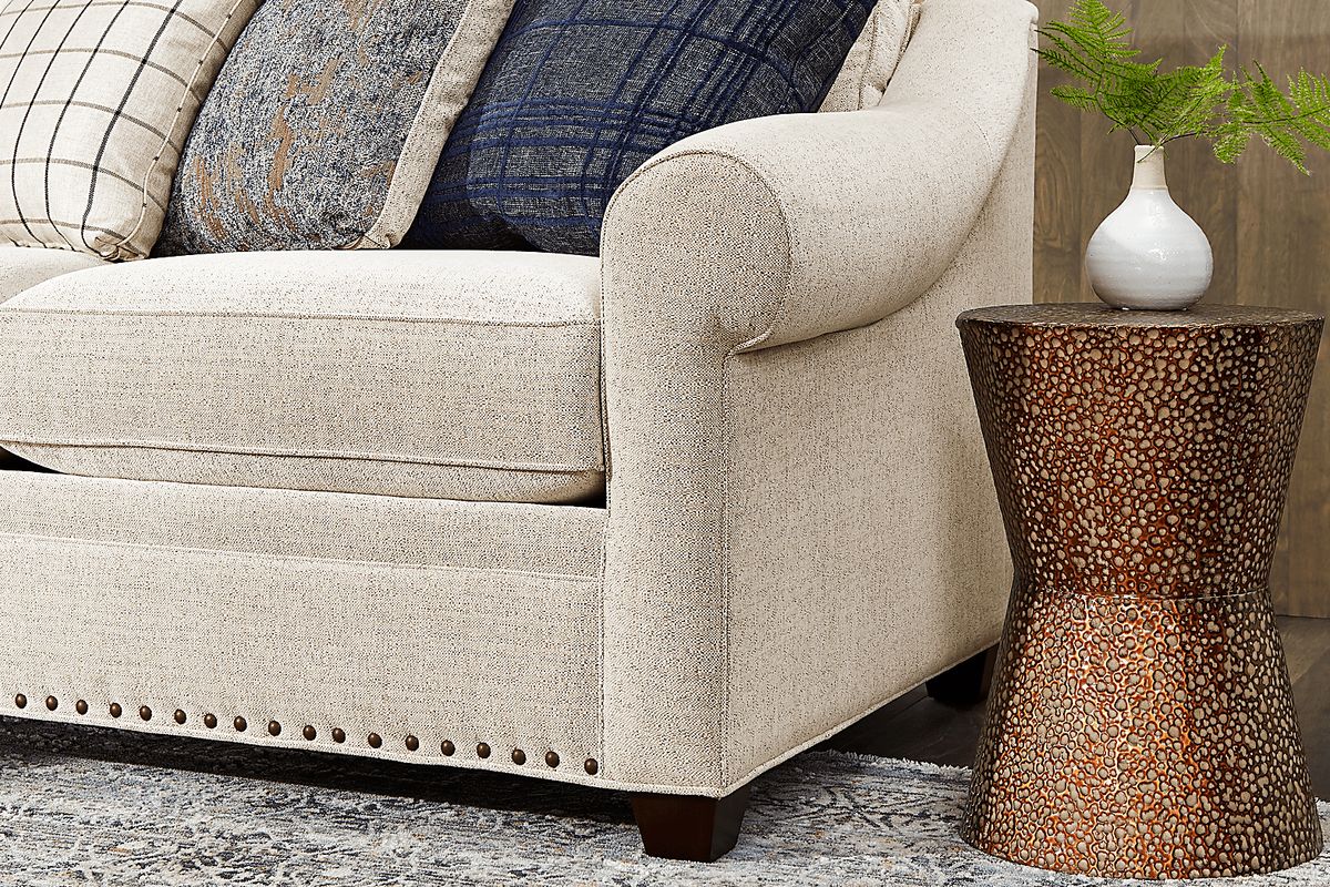 Cindy Crawford Parkview Beige Chenille Fabric 2 Pc Right