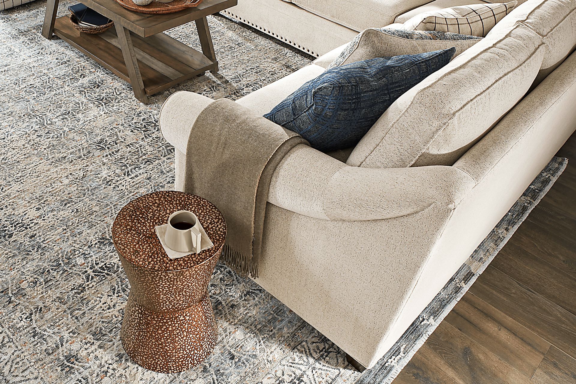 Parkview Beige 2 Pc Sleeper Sectional - Image 5