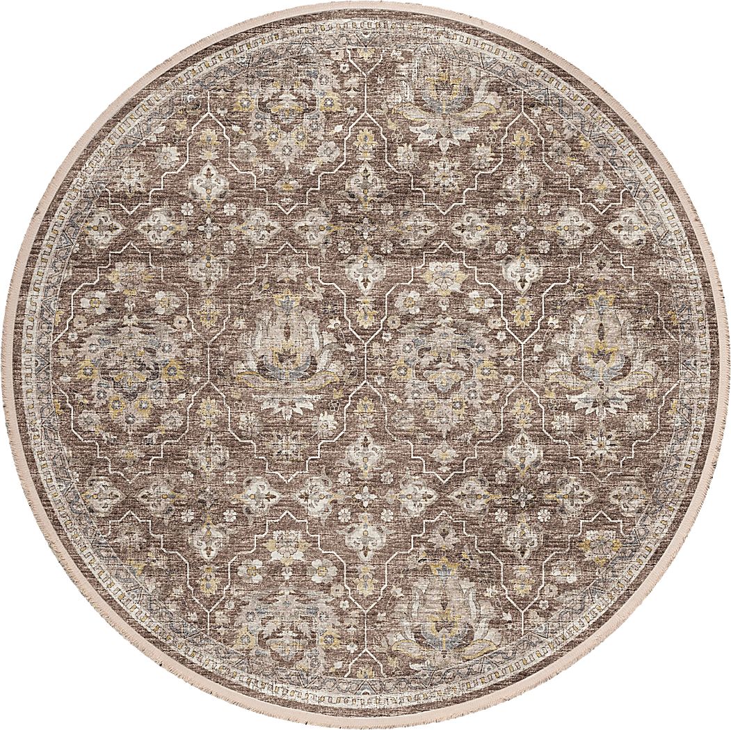 Parkwyn Brown 8' Round Rug