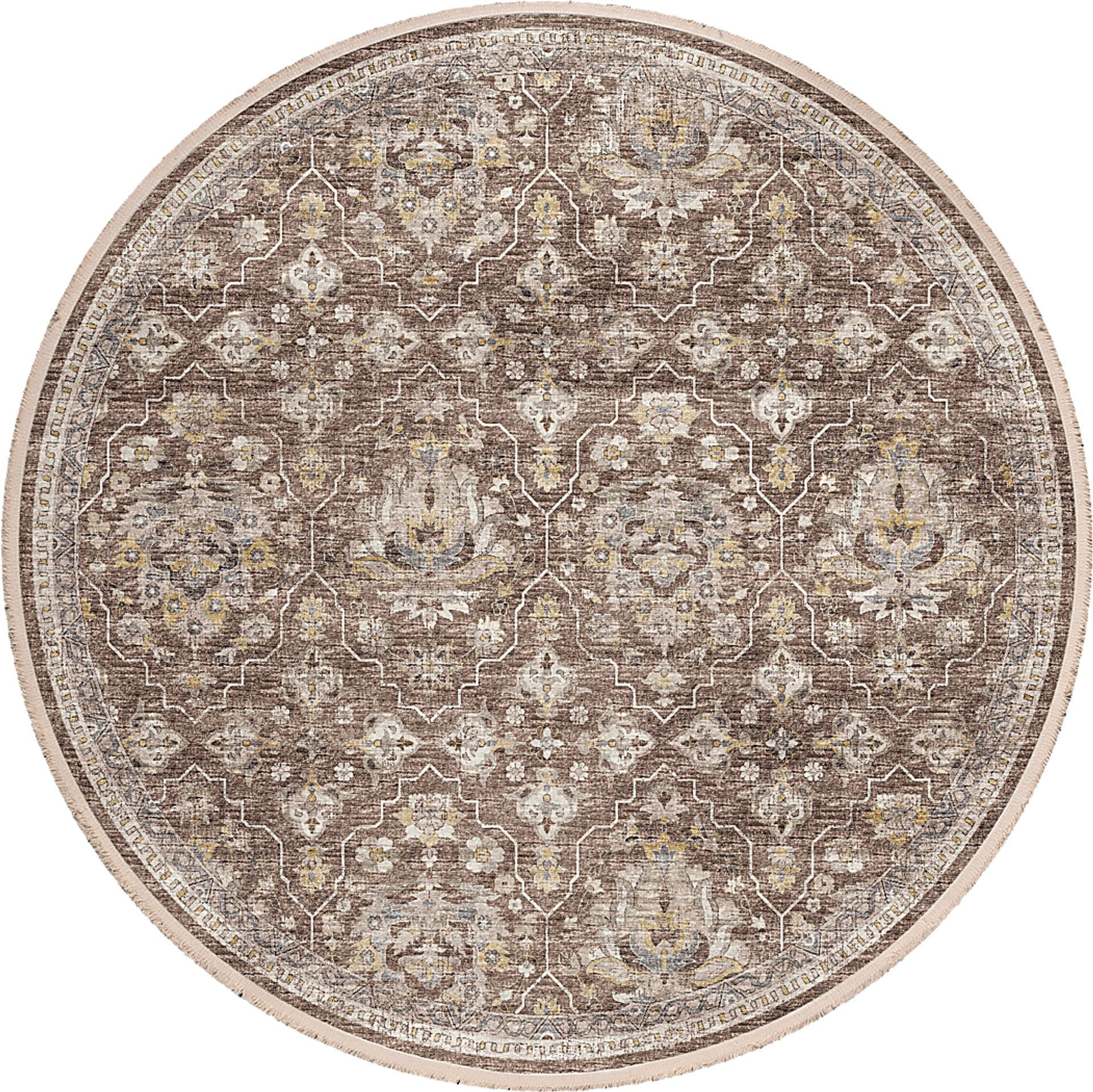 Parkwyn Brown 8' Round Rug - Image 1