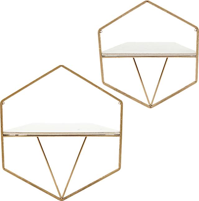 Parmenas Gold Wall Shelf, Set of 2 - Thumbnail - Image 4