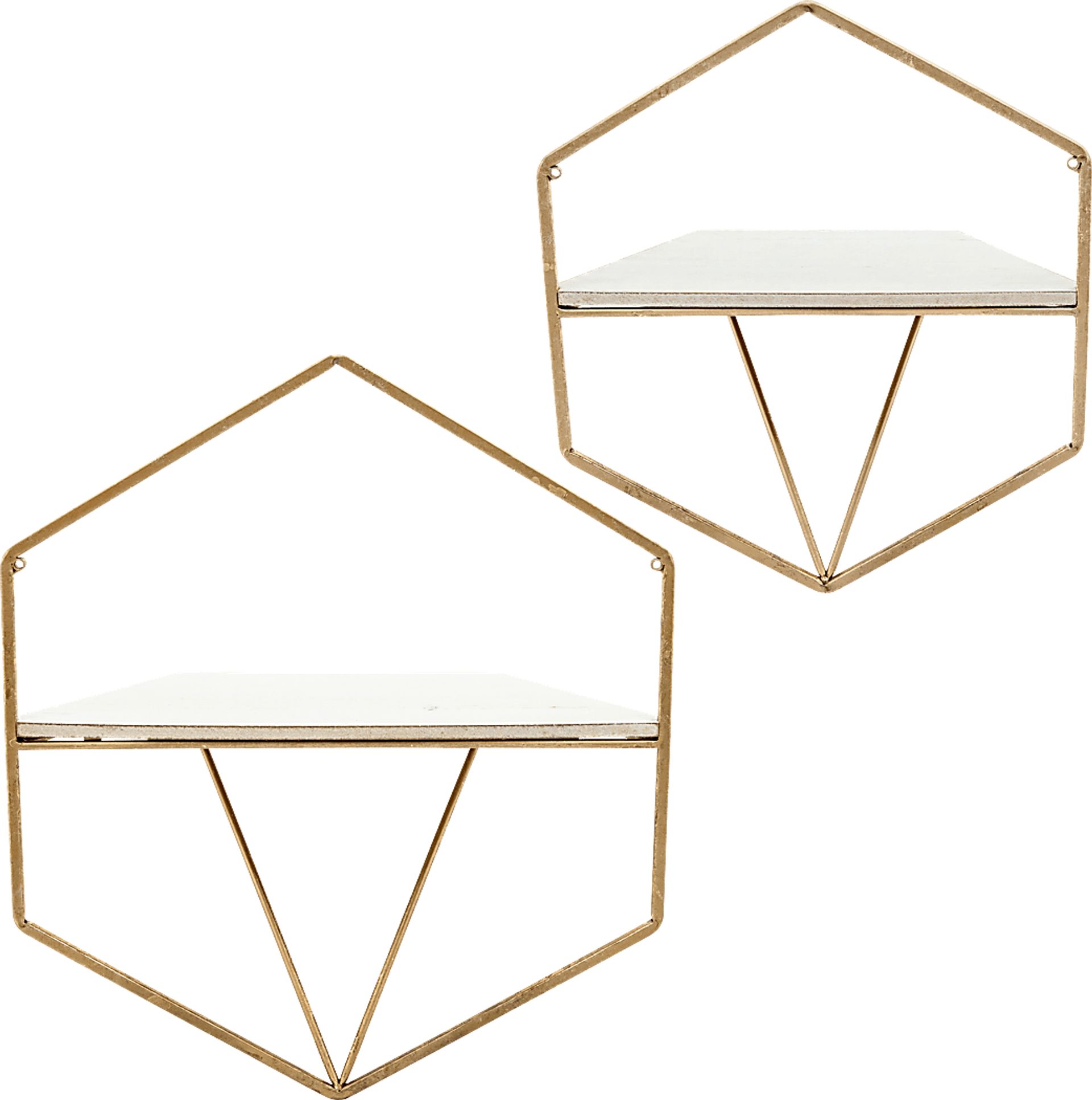 Parmenas Gold Wall Shelf, Set of 2 - Image 4