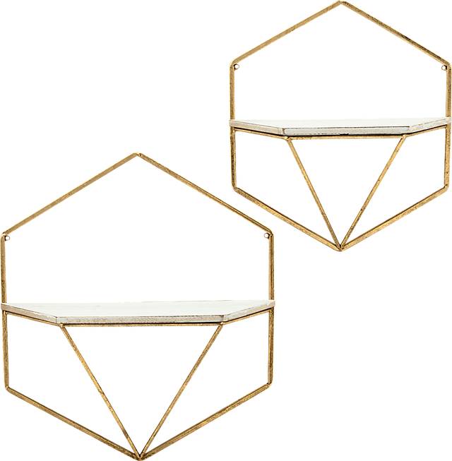 Parmenas Gold Wall Shelf, Set of 2 - Thumbnail - Image 1