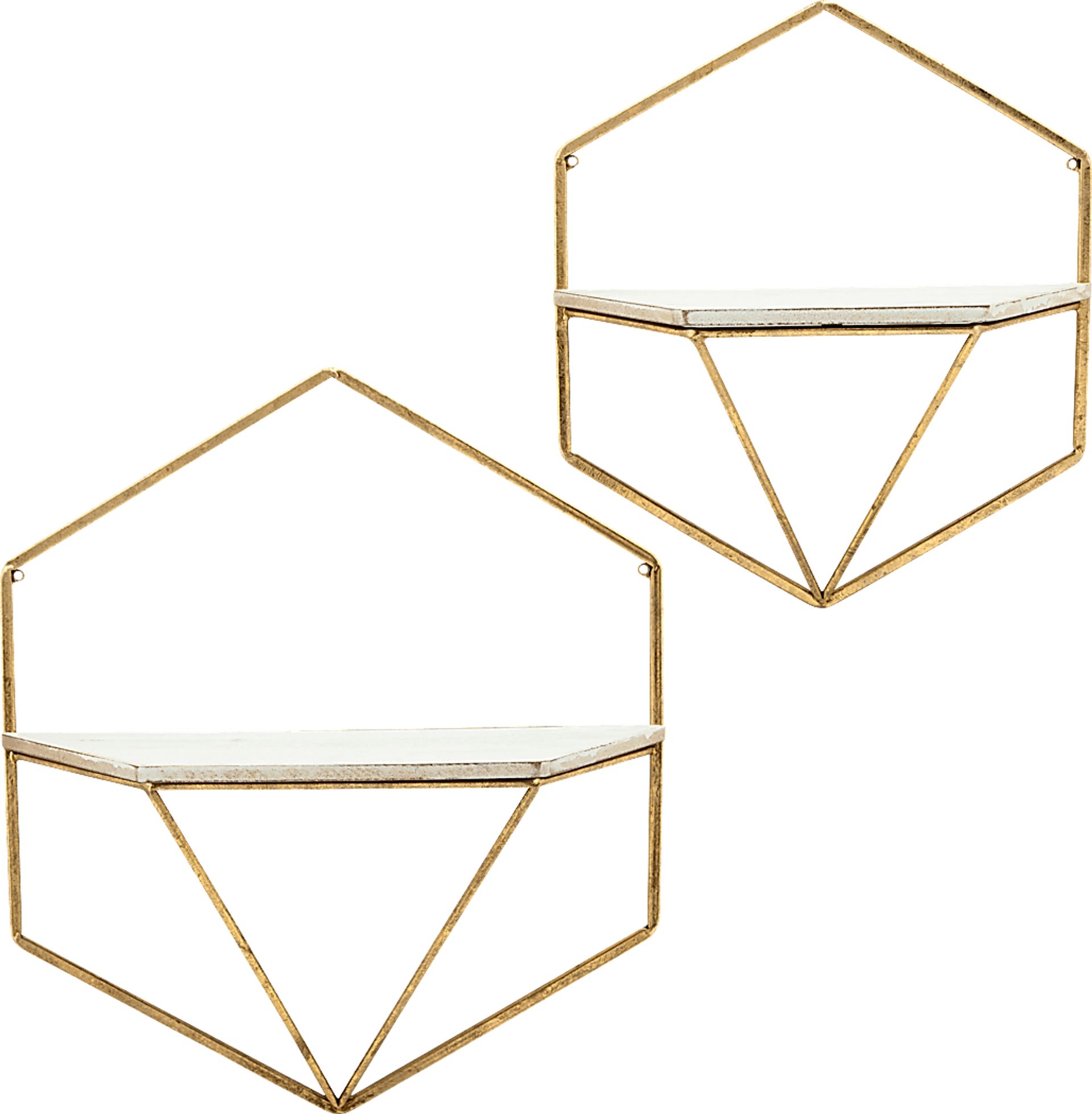 Parmenas Gold Wall Shelf, Set of 2 - Image 1