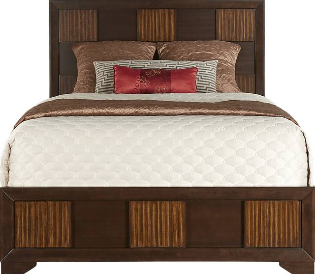 Parquet Place Cherry 3 Pc Queen Panel Bed - Thumbnail - Image 1