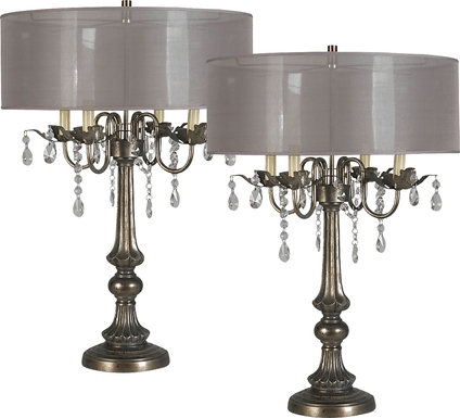 Parson Bloom Silver Lamp, Set of 2