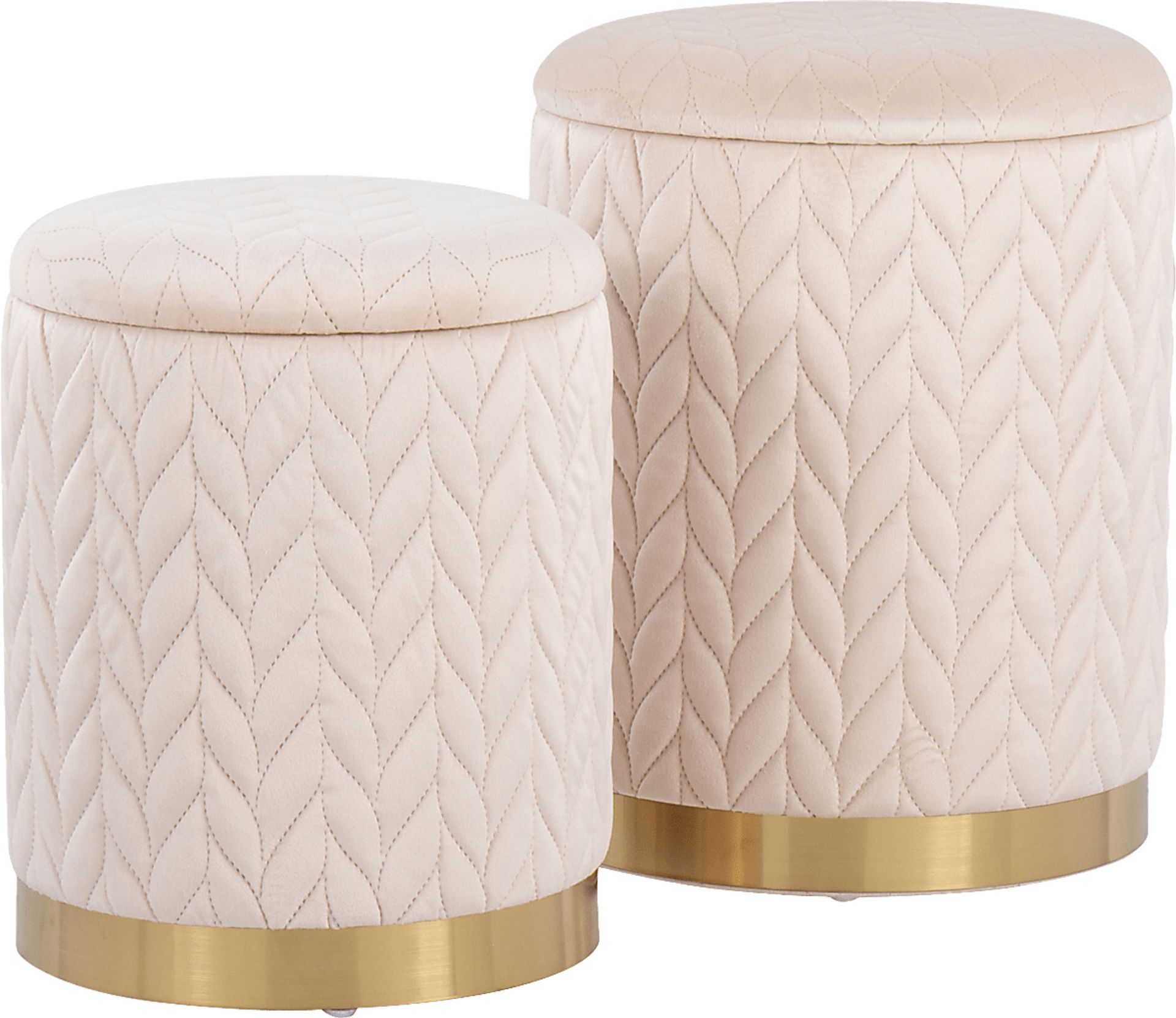 Parsonage Cream Ottoman, Set of 2 - Image 1