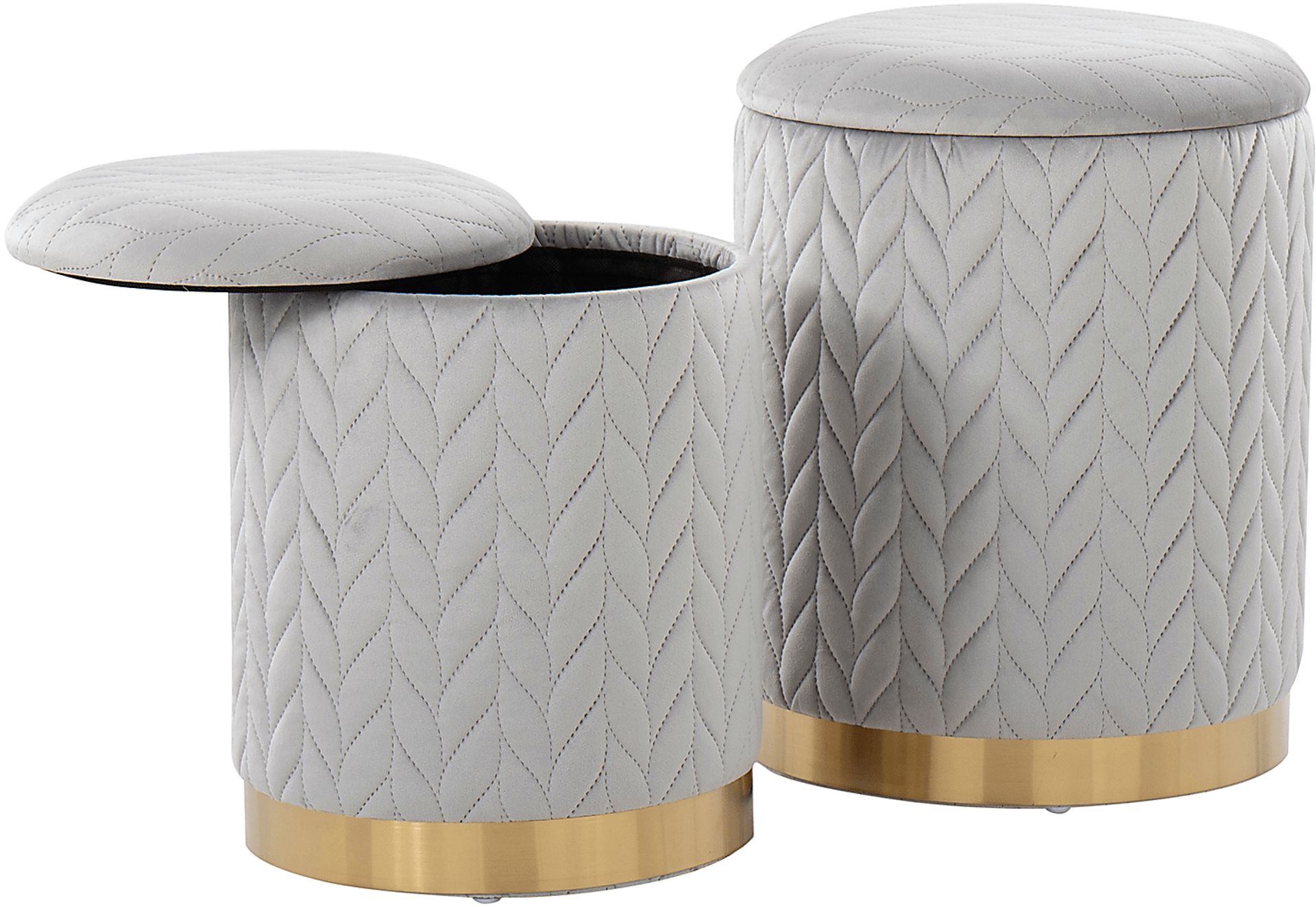 Parsonage Silver Ottoman, Set of 2 - Image 4
