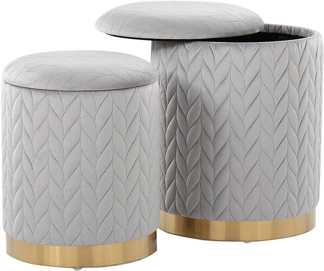 Parsonage Silver Ottoman, Set of 2 - Thumbnail - Image 5