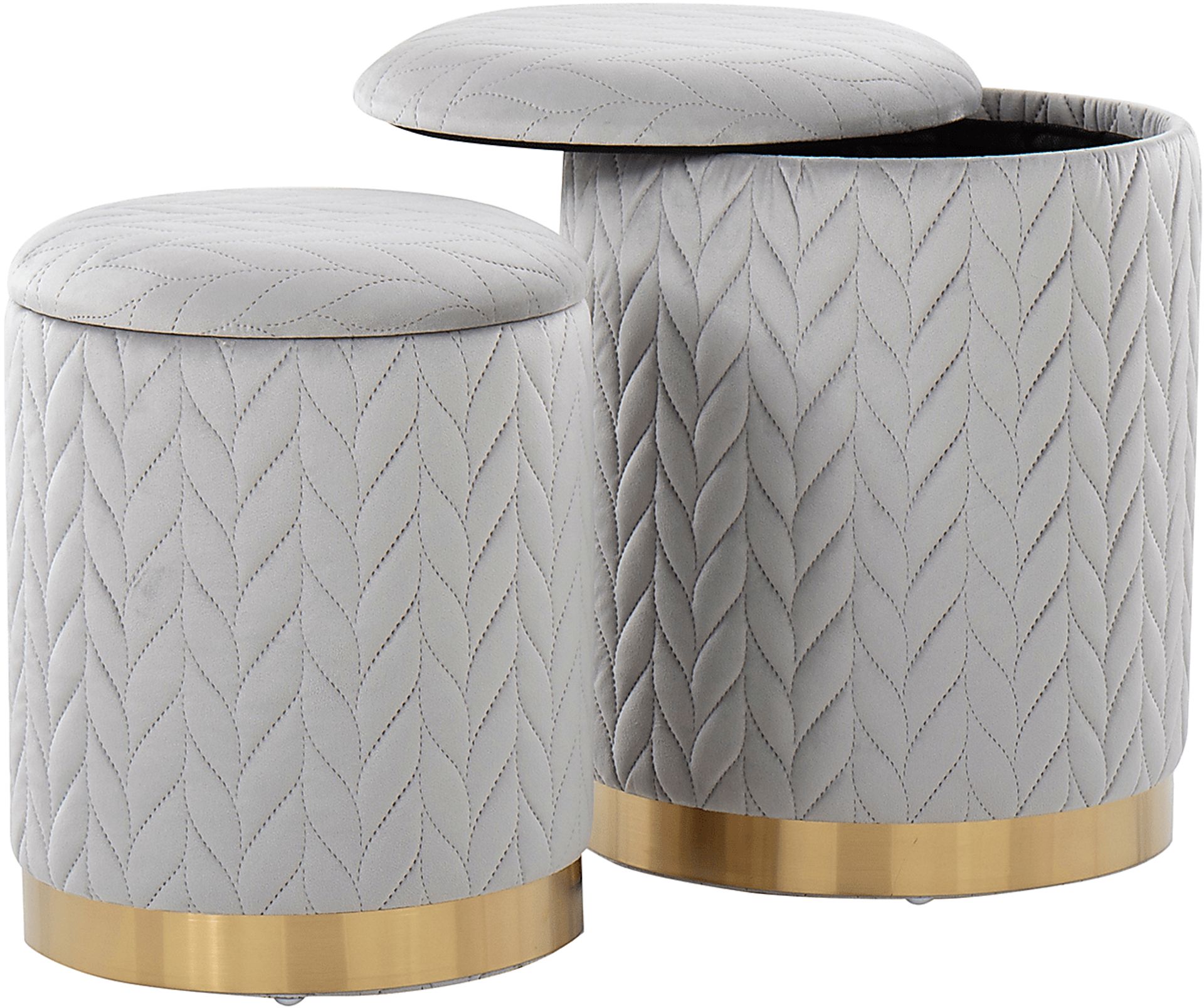 Parsonage Silver Ottoman, Set of 2 - Image 5