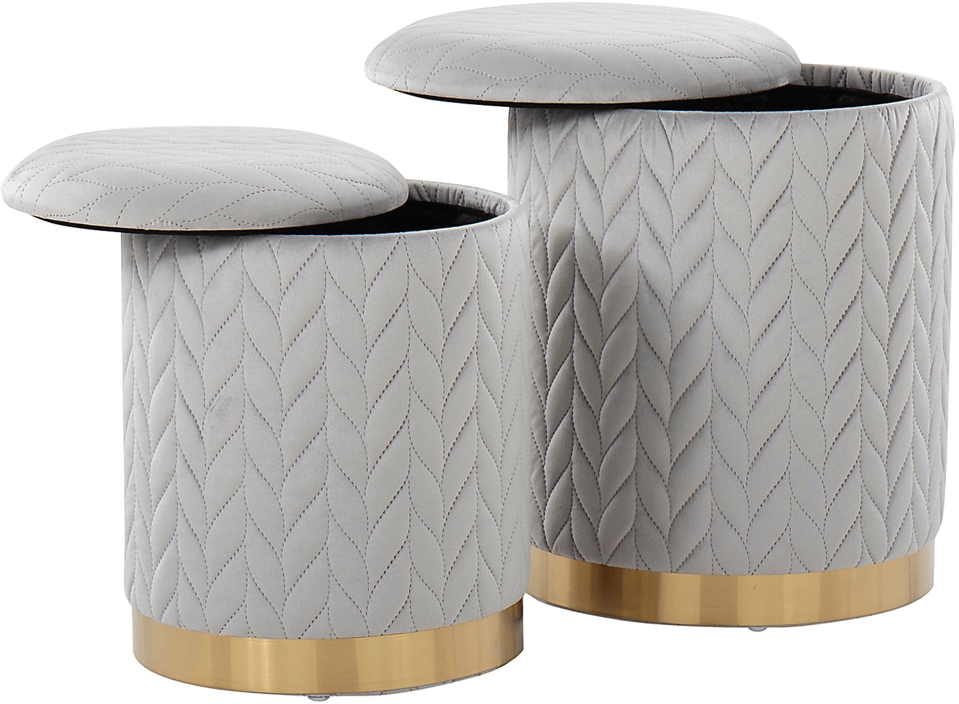 Parsonage Silver Ottoman, Set of 2 - Image 6
