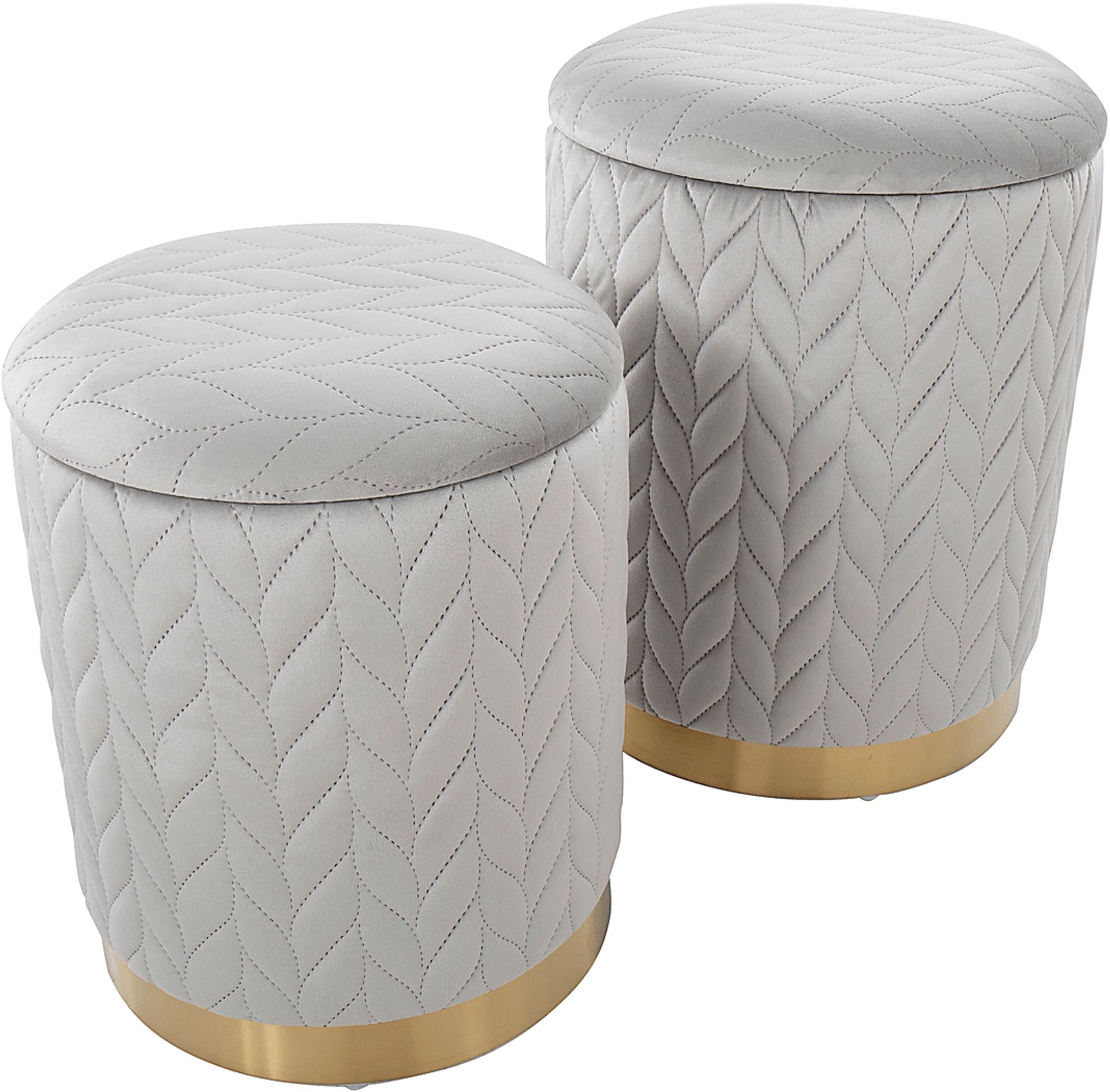 Parsonage Silver Ottoman, Set of 2 - Image 7