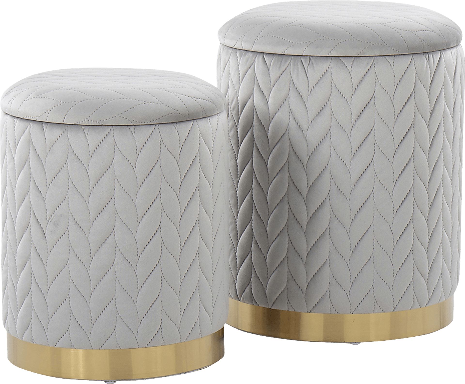 Parsonage Silver Ottoman, Set of 2 - Image 1