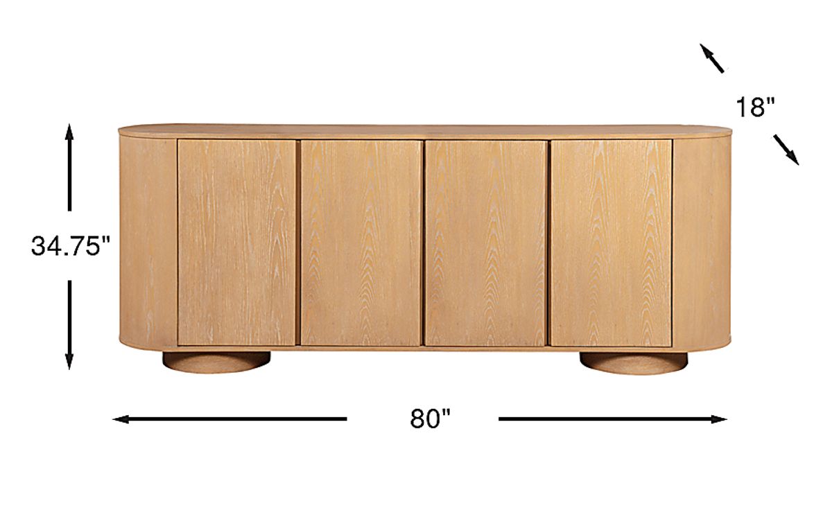 Pascal Natural Light Wood 80 In Console | Rooms to Go