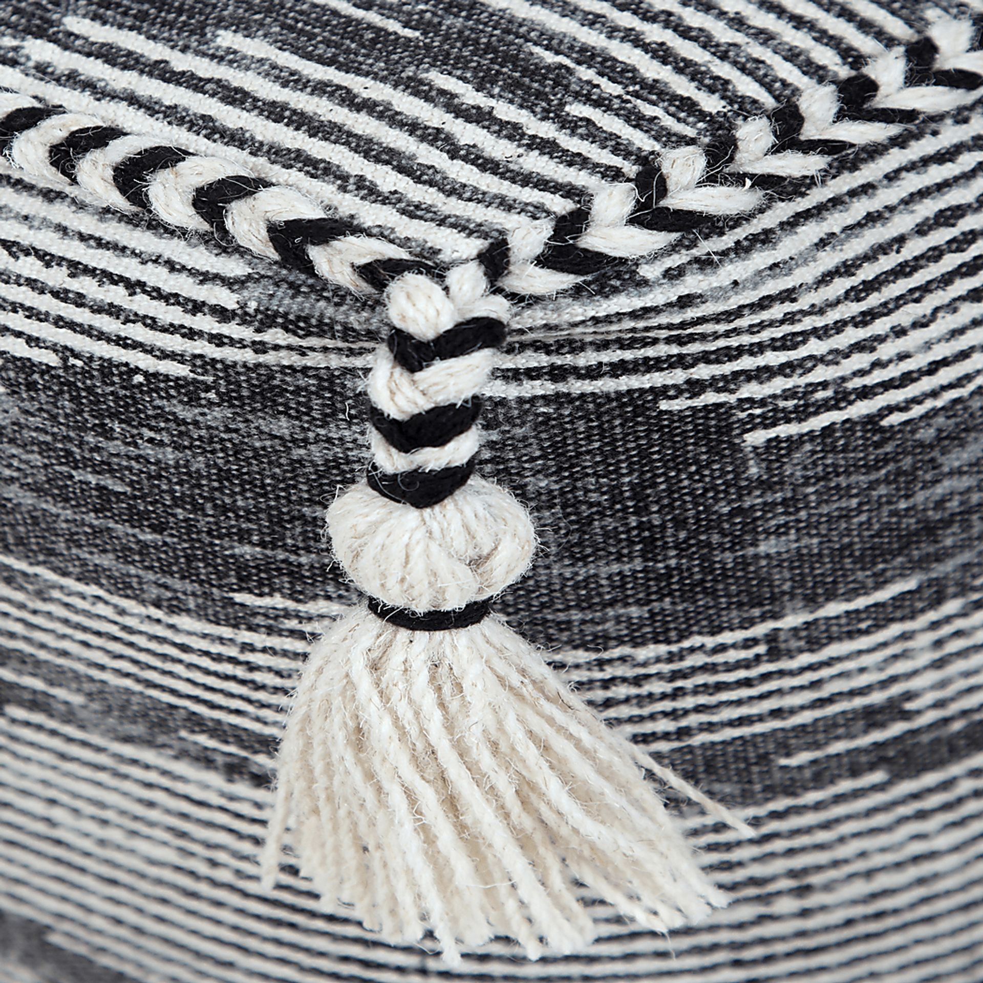 Pasemu Gray/Black Pouf - Image 5