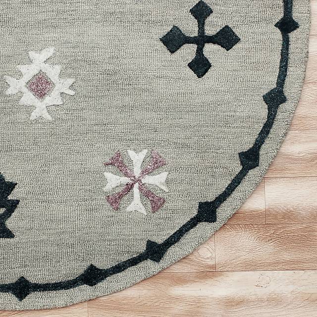 Paslier Gray/Multi 7' Round Rug - Thumbnail - Image 3