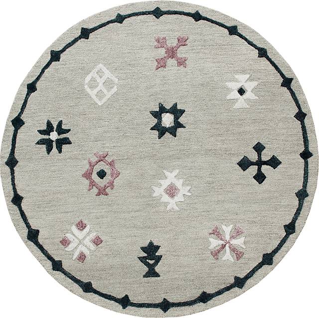 Paslier Gray/Multi 7' Round Rug - Thumbnail - Image 1