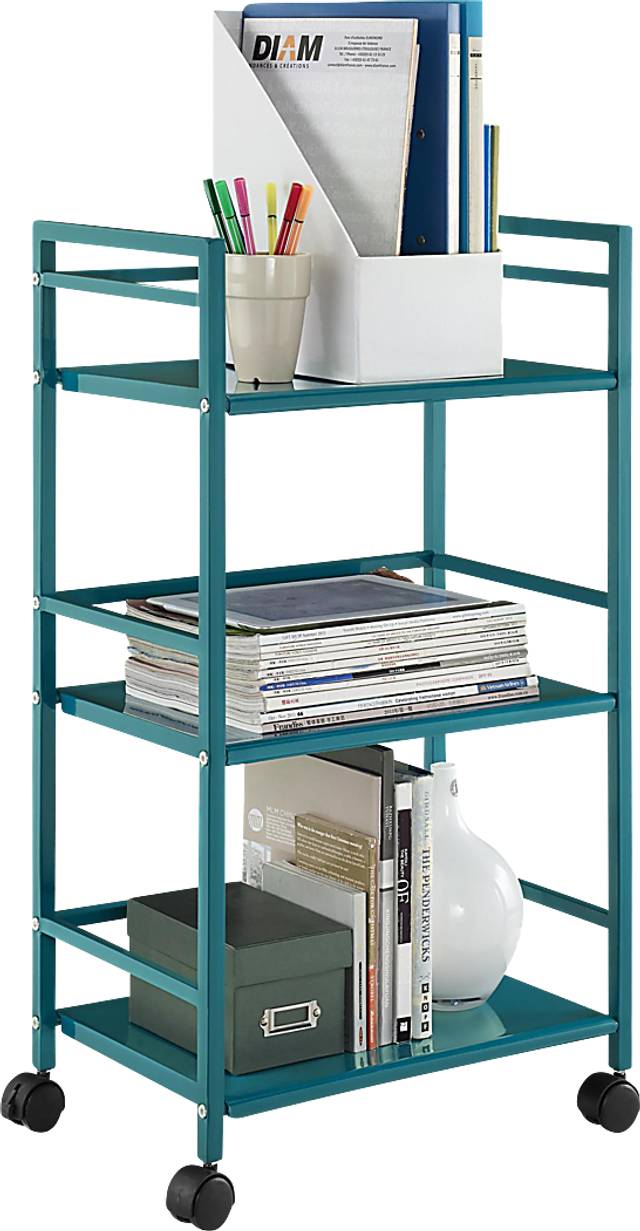 Pasque Teal Bar Cart - Thumbnail - Image 2