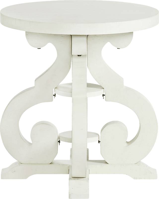 Pasquo White End Table - Thumbnail - Image 3