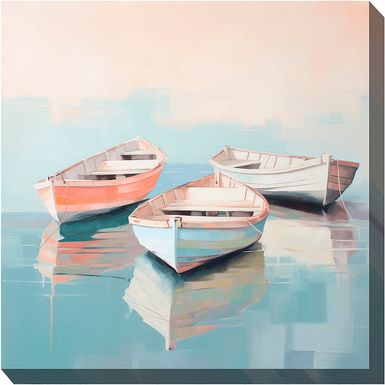 Pastel Boats Outdoor/Indoor Wall Art