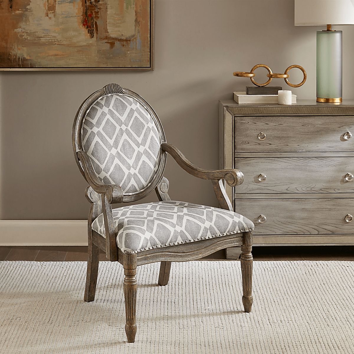 Patchen Gray Linen,Polyester Fabric Accent Chair | Rooms to Go