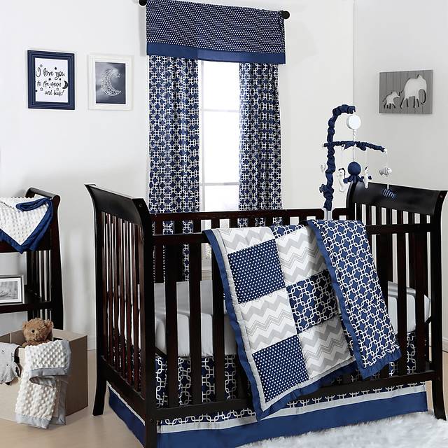 Patchwork Park Navy 3 Pc Baby Bedding Set - Thumbnail - Image 1