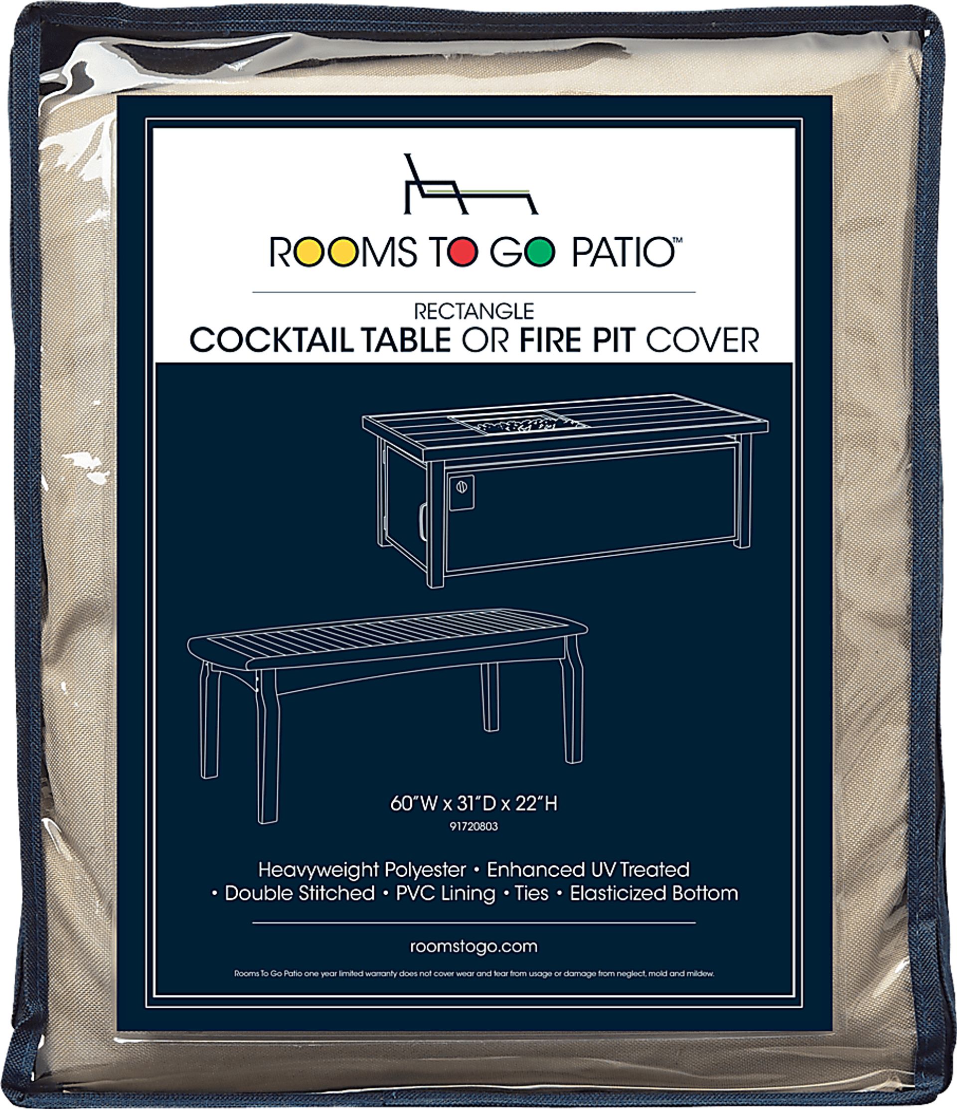 Patio Rectangle Fire Pit and Coffee Table Cover - Image 1