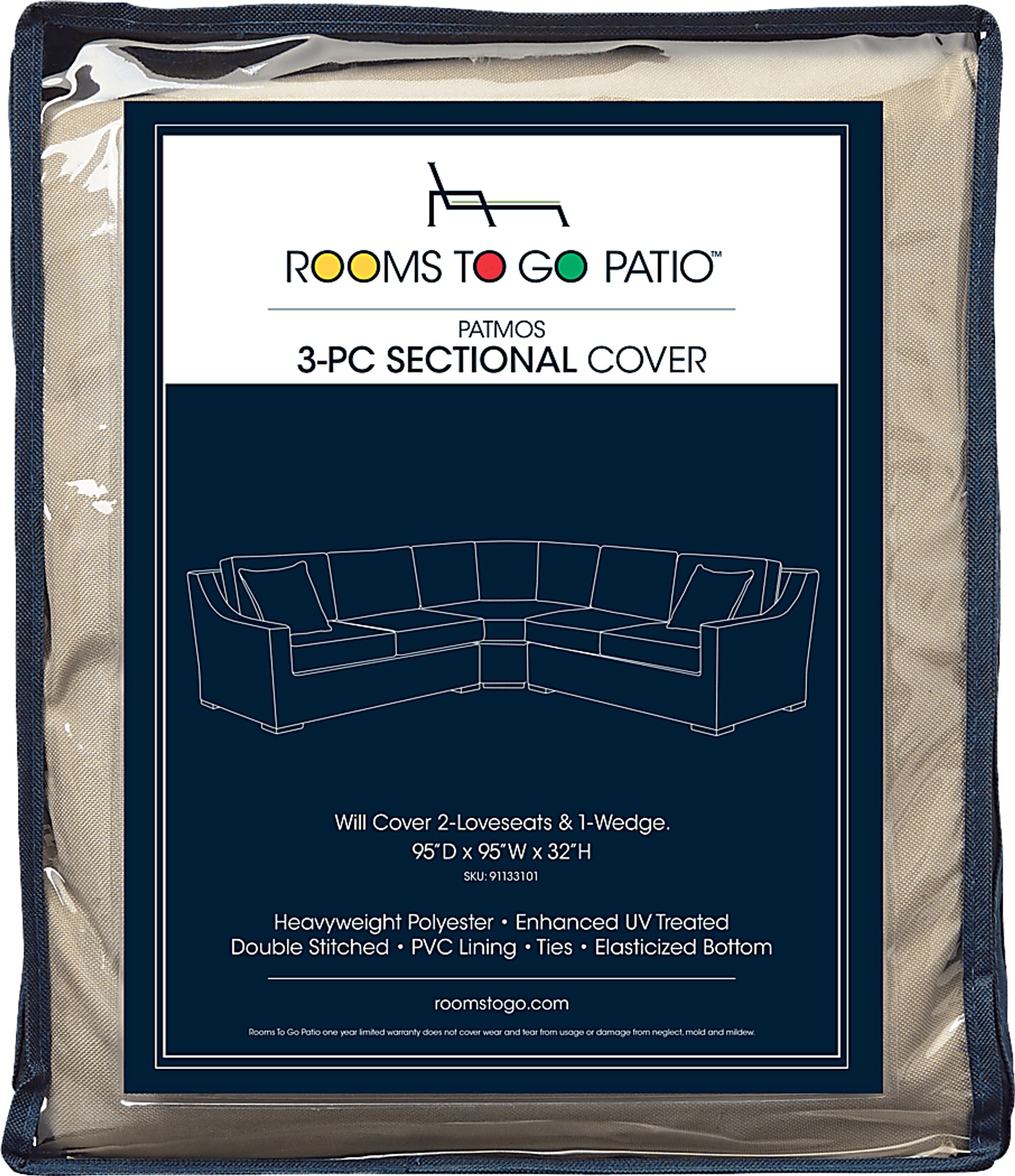 Patmos 3 Pc Patio Sectional Cover - Image 1