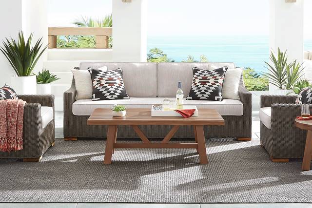 Patmos Brown 4 Pc Outdoor Sofa Seating Set with Twine Cushions - Thumbnail - Image 1