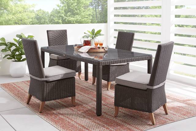 Patmos Brown 5 Pc Outdoor Dining Set - Thumbnail - Image 1