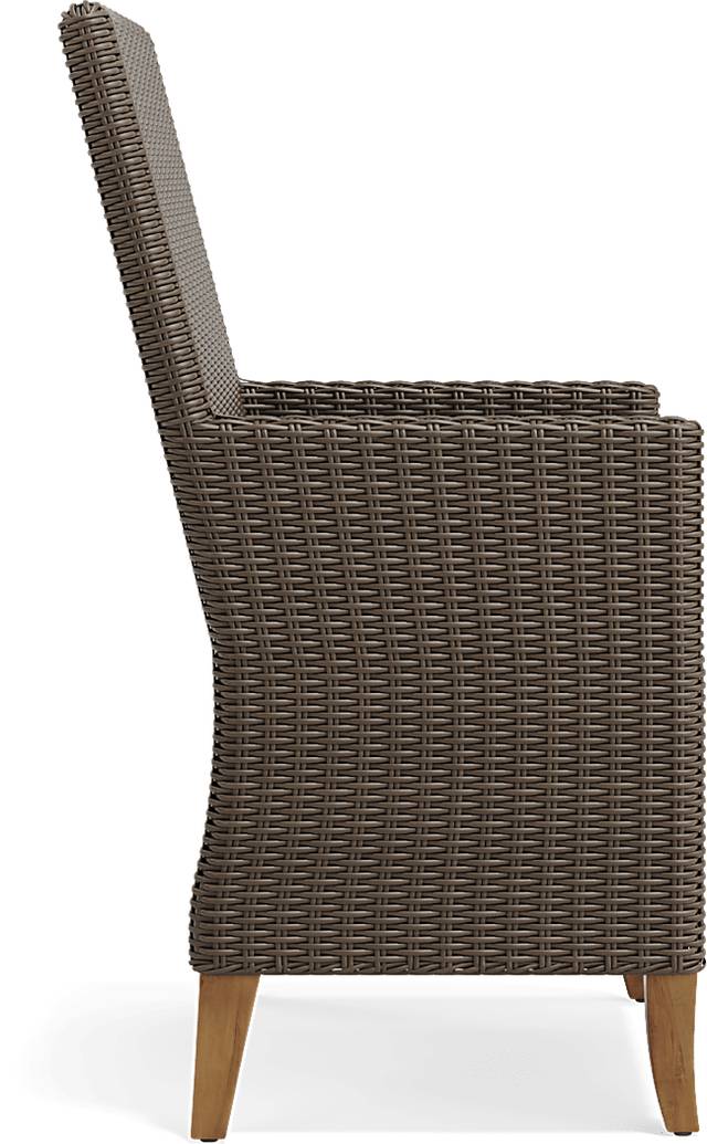 Patmos Brown Outdoor Arm Chair with Linen Cushions - Thumbnail - Image 3