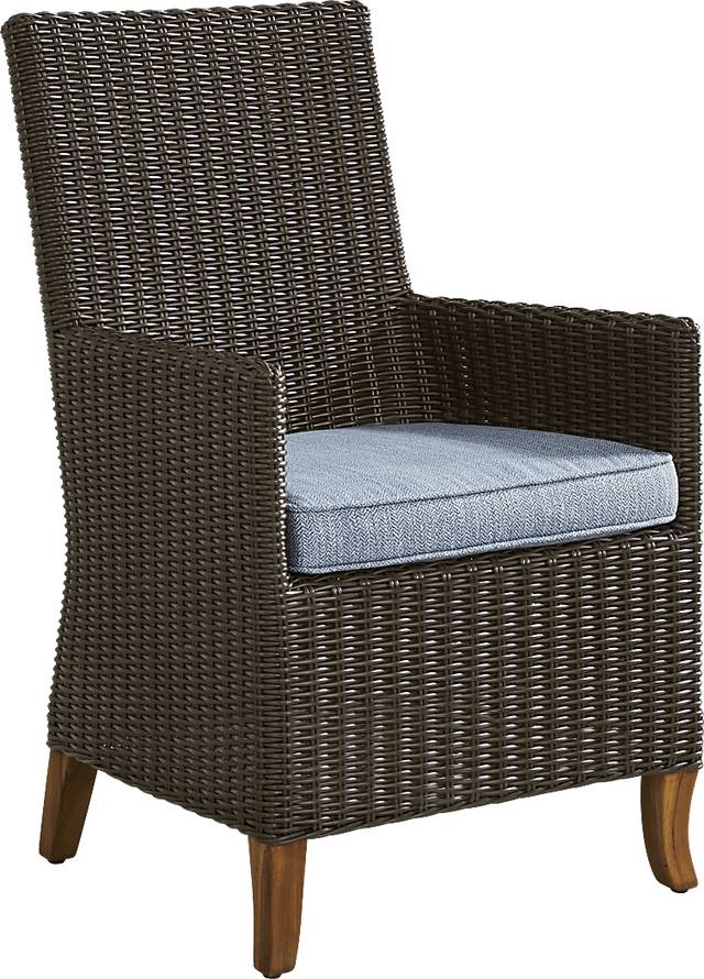 Patmos Brown Outdoor Arm Chair with Steel Cushions - Thumbnail - Image 1