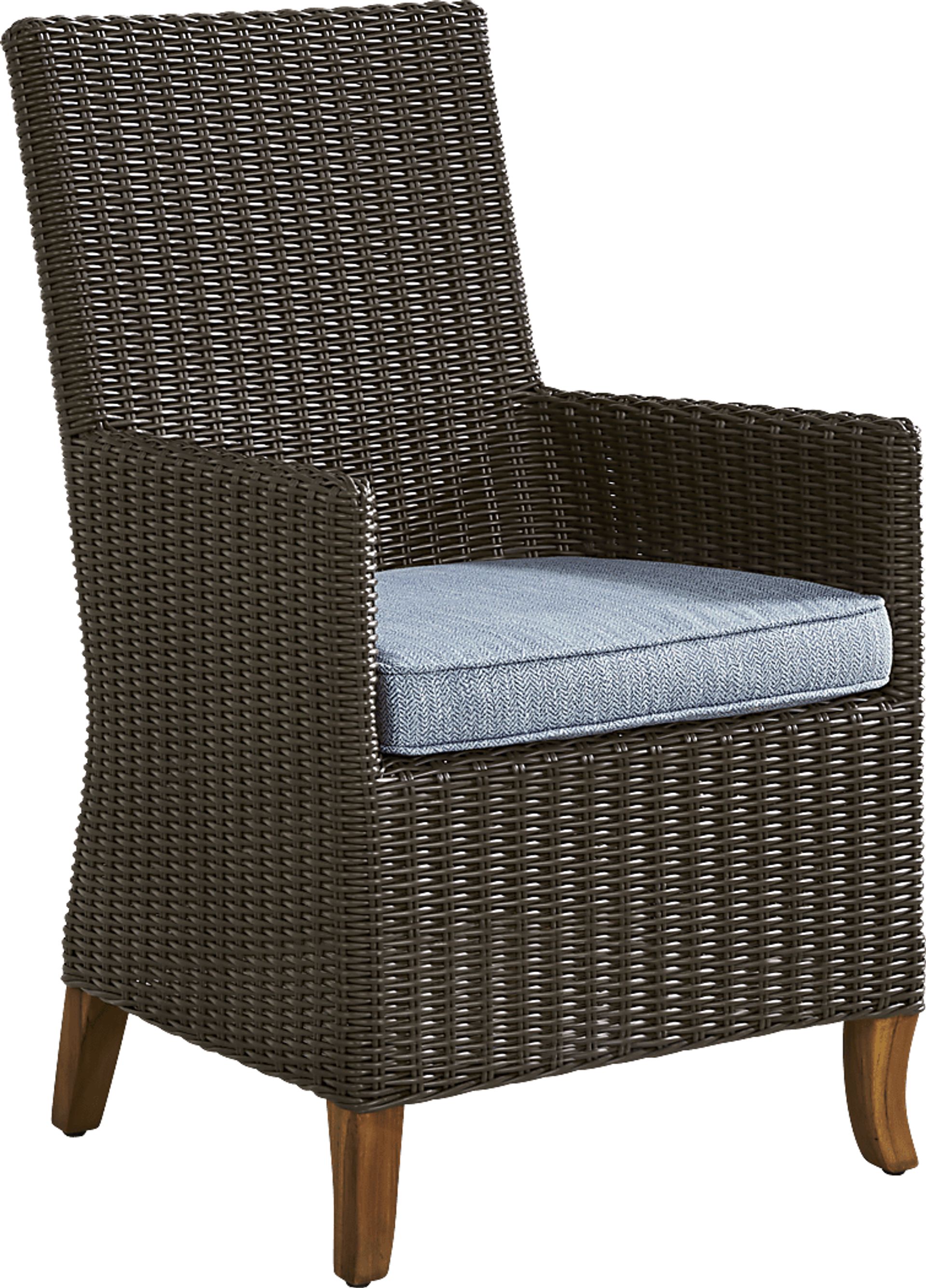 Patmos Brown Outdoor Arm Chair with Steel Cushions - Image 1