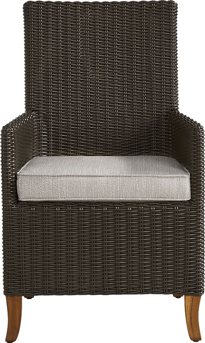 Patmos Brown Outdoor Arm Chair with Twine Cushions