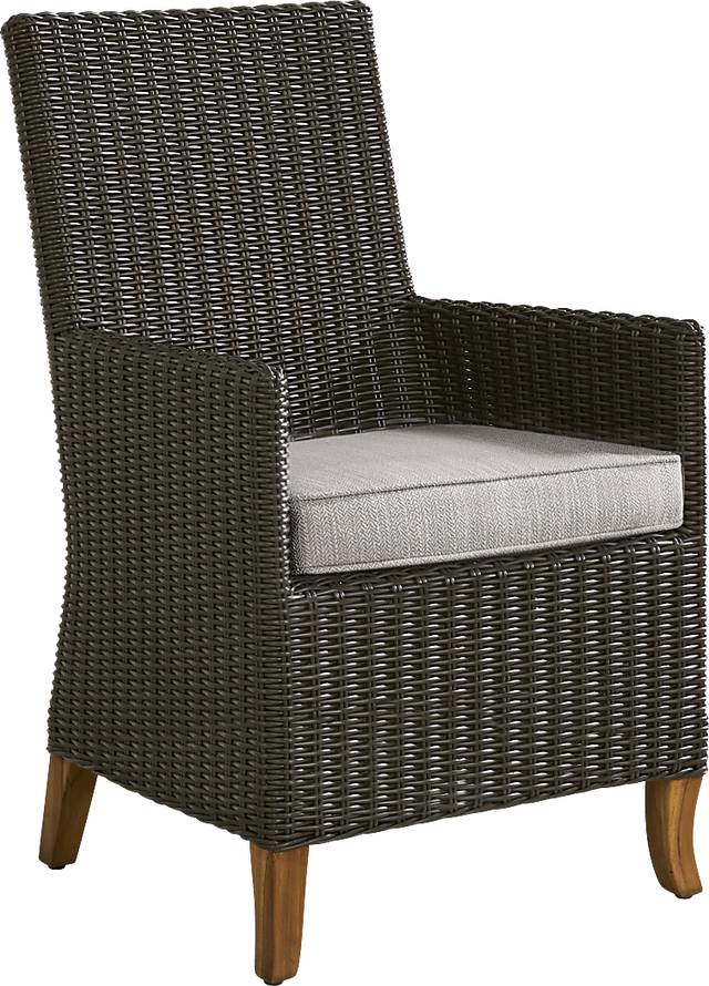 Patmos Brown Outdoor Arm Chair with Twine Cushions - Thumbnail - Image 1