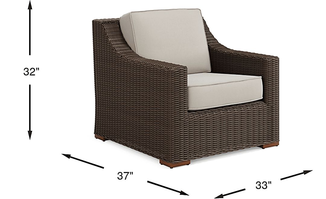 Patmos Brown Outdoor Chair with Linen Cushions