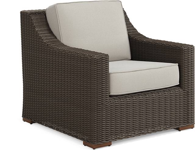 Patmos Brown 4 Pc Outdoor Sofa Seating Set with Linen Cushions - Thumbnail - Image 6