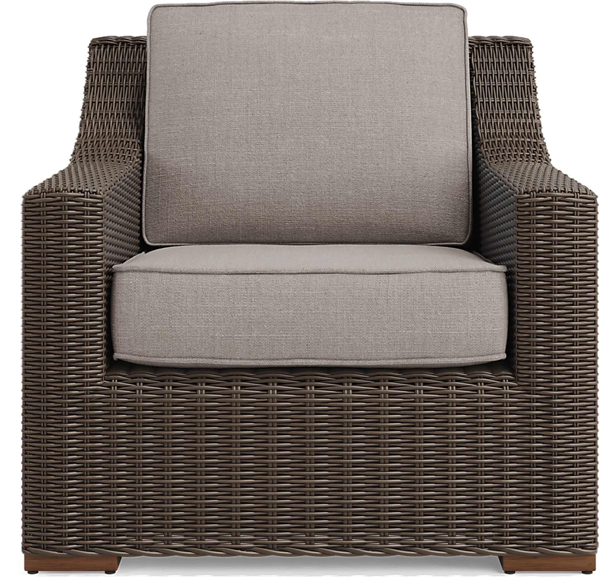 Patmos Brown 4 Pc Outdoor Loveseat Seating Set with Mushroom Cushions - Image 6