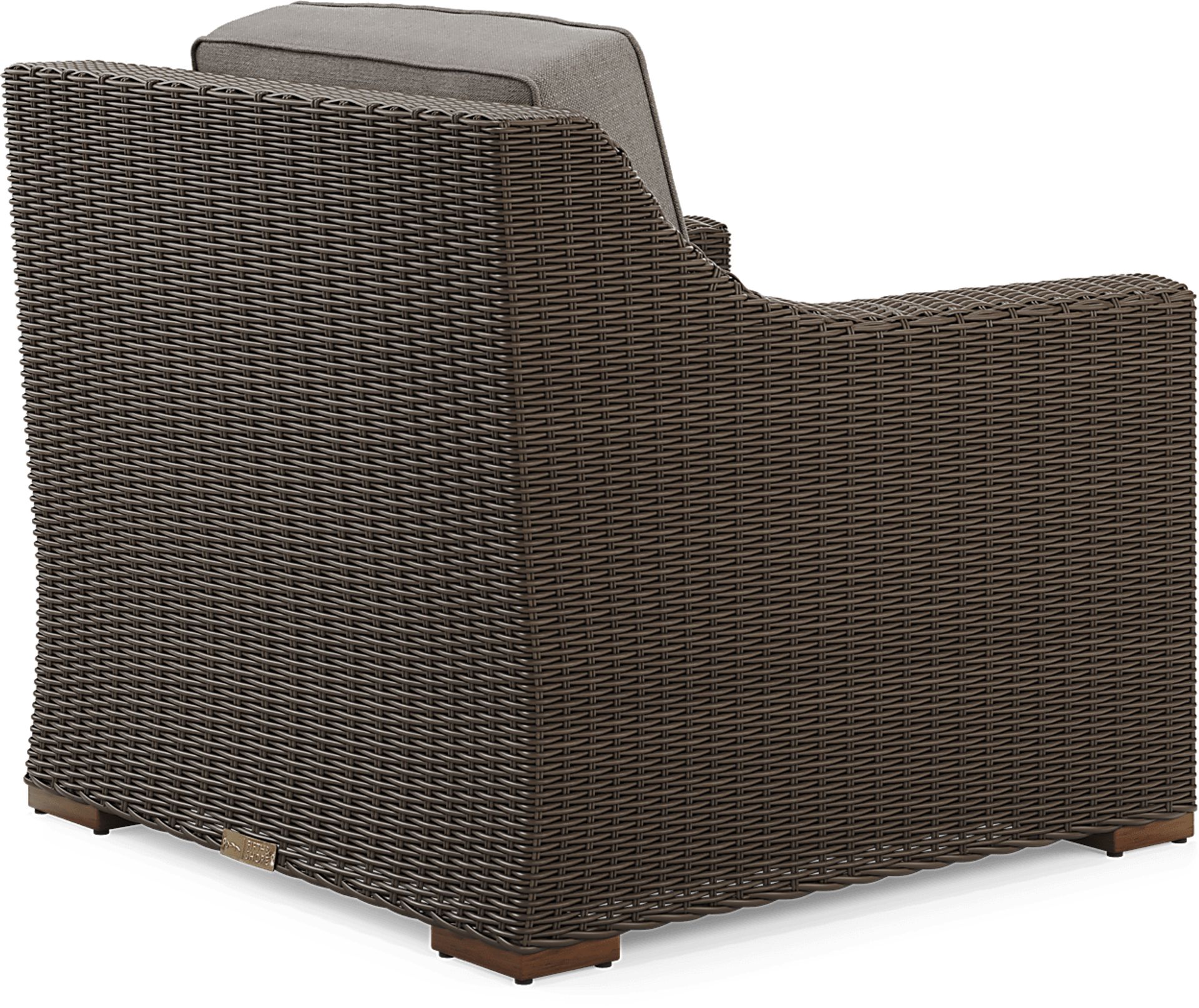 Patmos Brown 4 Pc Outdoor Loveseat Seating Set with Mushroom Cushions - Image 8