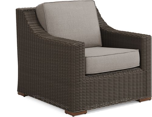 Patmos Brown Outdoor Chair with Mushroom Cushions