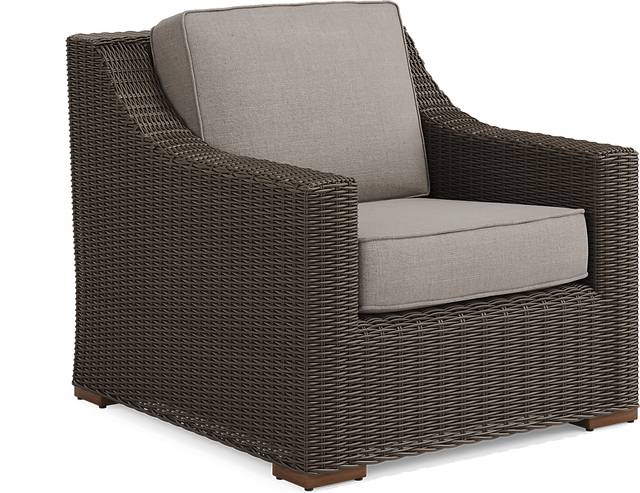 Patmos Brown 4 Pc Outdoor Seating Set with Mushroom Cushions - Thumbnail - Image 5