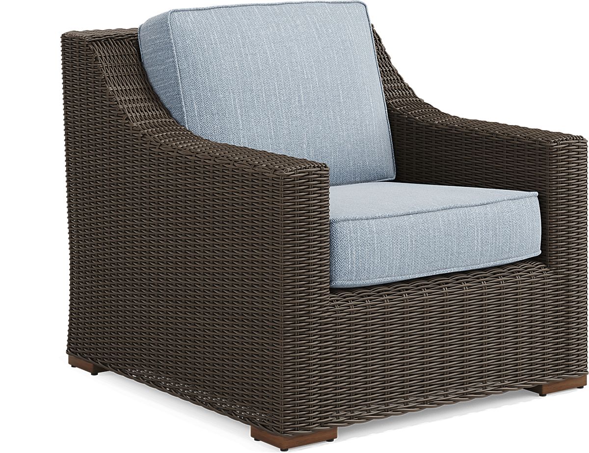 Patmos Brown Wicker Steel Gray Outdoor Chair | Rooms to Go